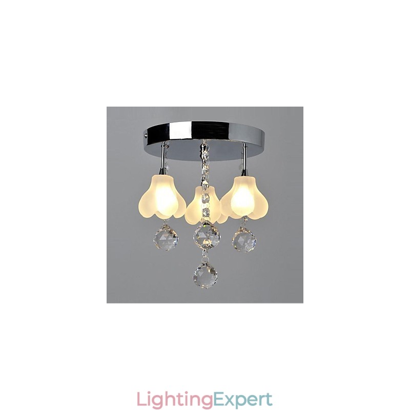 Modern Contemporary Crystal Metal Flush Mount