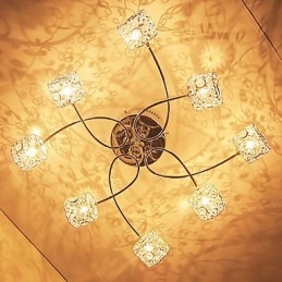 Modern Contemporary Crystal Electroplated Flush Mount