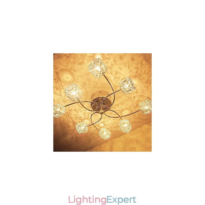Modern Contemporary Crystal Electroplated Flush Mount