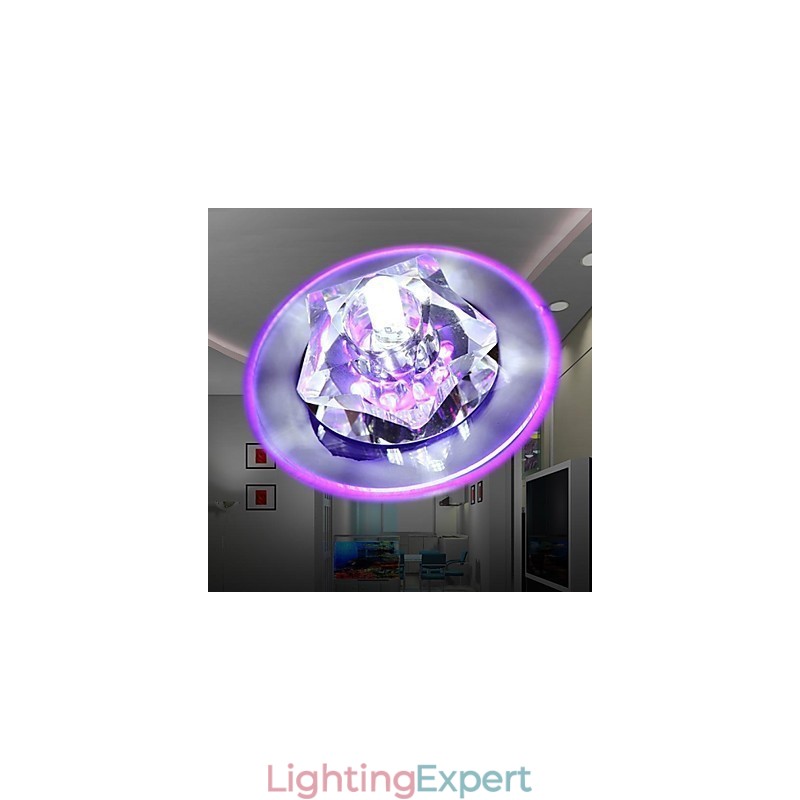 Modern Contemporary Crystal Chrome Crystal Flush Mount