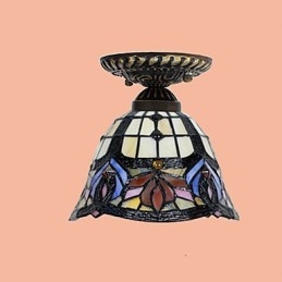 European Rural Creative Arts Stained Glass Absorb Dome Lamp Light