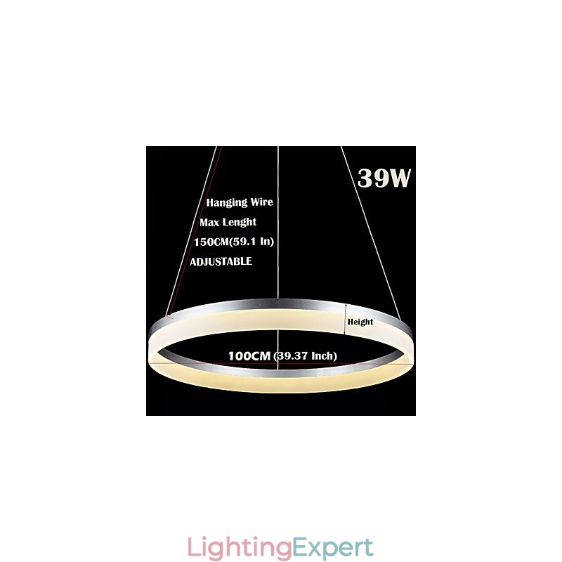 Round Pendant Light Modern Acrylic Lamps Lighting Luxurious Single Ring Ceiling Lights Fixtures