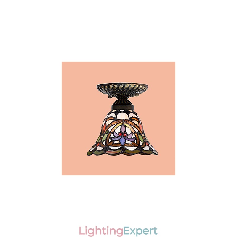 European Rural Creative Arts Stained Glass Absorb Dome Lamp Light
