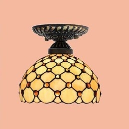 European Rural Creative Arts Stained Glass Absorb Dome Lamp Light