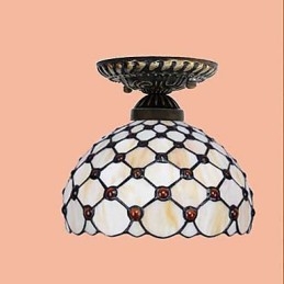 European Rural Creative Arts Stained Glass Absorb Dome Lamp Light