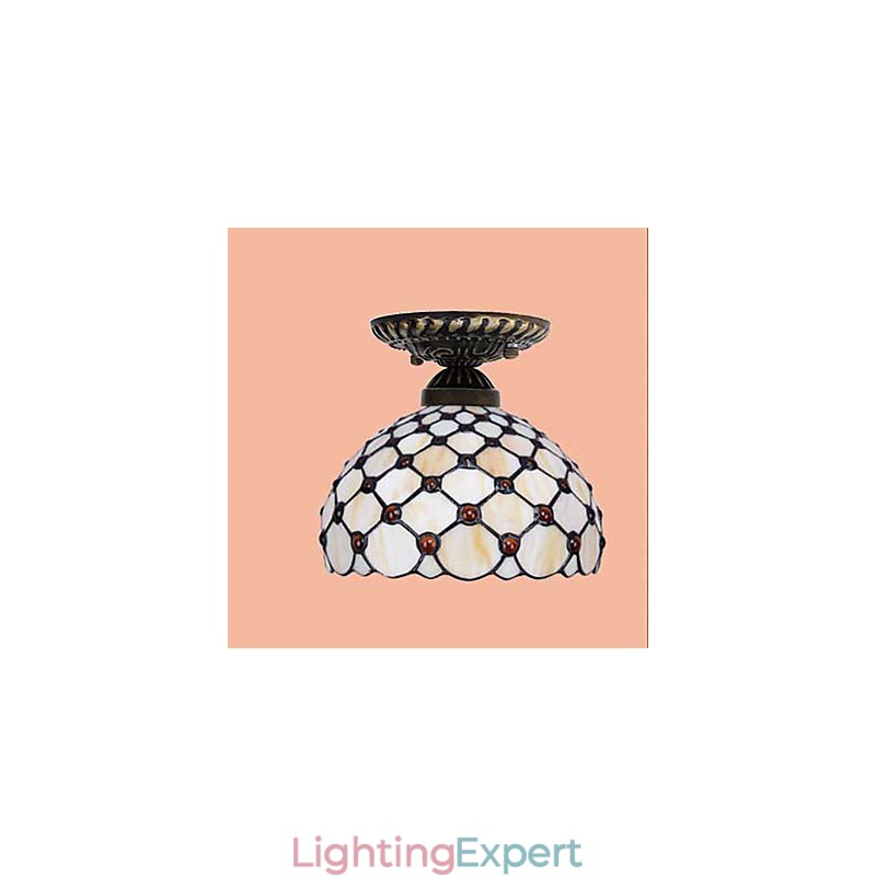 European Rural Creative Arts Stained Glass Absorb Dome Lamp Light