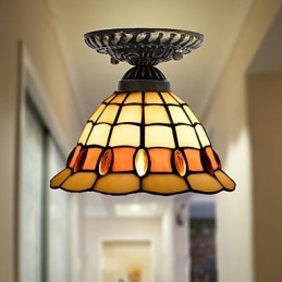 European Rural Creative Arts Stained Glass Absorb Dome Lamp Light