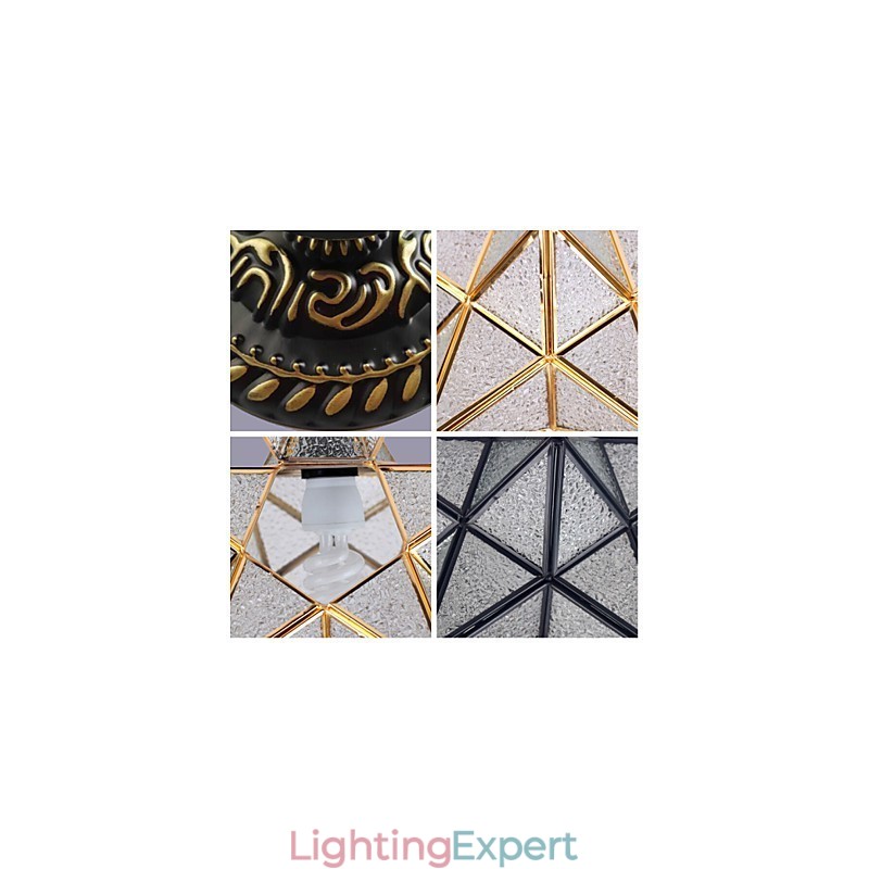 European Rural Creative Arts Stained Glass Stars To Absorb Dome Lamp Light