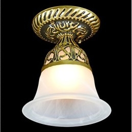 Bronze Flush Mount Light Moire Glass European Classic