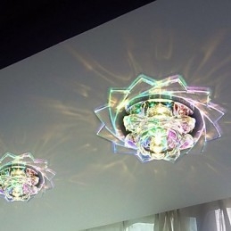 20*8.5CM Mini Crystal Ceiling Lamp Spotlight 3W Creative Lamp Tube Light Colorful Color Square Dome Light
