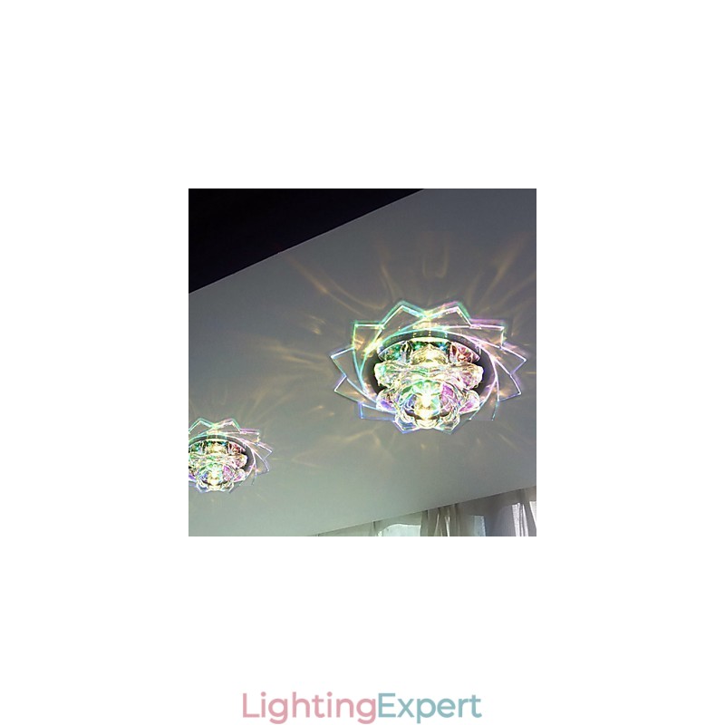 20*8.5CM Mini Crystal Ceiling Lamp Spotlight 3W Creative Lamp Tube Light Colorful Color Square Dome Light