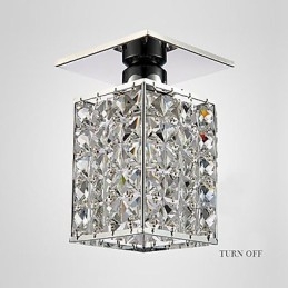 Modern Contemporary Crystal Electroplated Metal Flush Mount