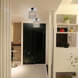 Modern Contemporary Crystal Electroplated Metal Flush Mount