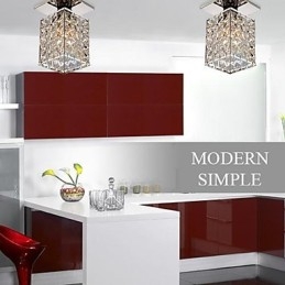 Modern Contemporary Crystal Electroplated Metal Flush Mount