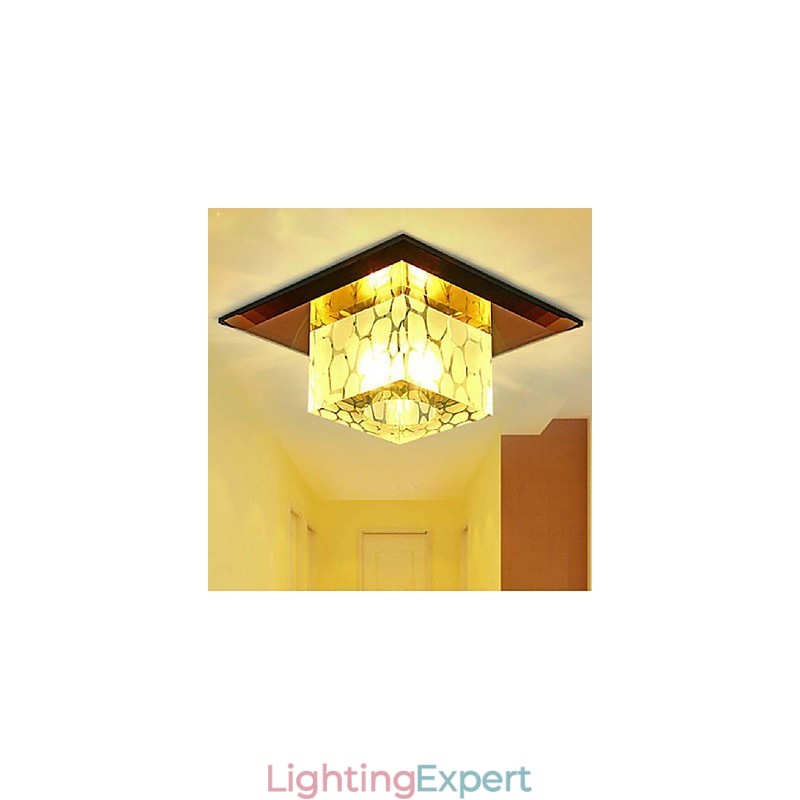 Mini Crystal Ceiling Lamp Spotlight 3W Creative Lamp Tube Light Colorful Color Square Dome Light