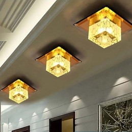 Mini Crystal Ceiling Lamp Spotlight 3W Creative Lamp Tube Light Colorful Color Square Dome Light