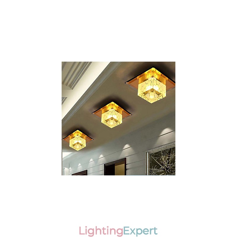 Mini Crystal Ceiling Lamp Spotlight 3W Creative Lamp Tube Light Colorful Color Square Dome Light