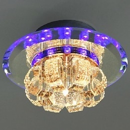 Modern Contemporary Crystal Electroplated Crystal Flush Mount