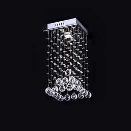 Modern Contemporary Crystal Electroplated Metal Chandelier Flush Mount