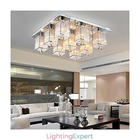 Modern Contemporary Crystal Chrome Metal Flush Mount Modern Contemporary Crystal Chrome Metal Flush Mount