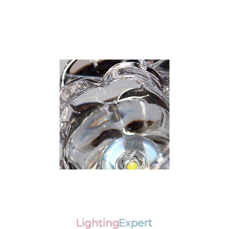 Modern Contemporary Crystal Mini Style Electroplated Metal Flush Mount