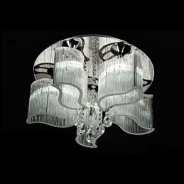 Modern Contemporary Chrome Metal Flush Mount