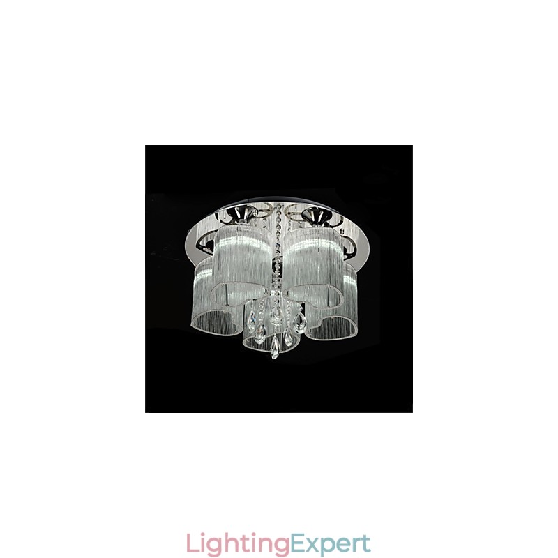 Modern Contemporary Chrome Metal Flush Mount