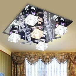 Modern Contemporary Crystal Glass Flush Mount