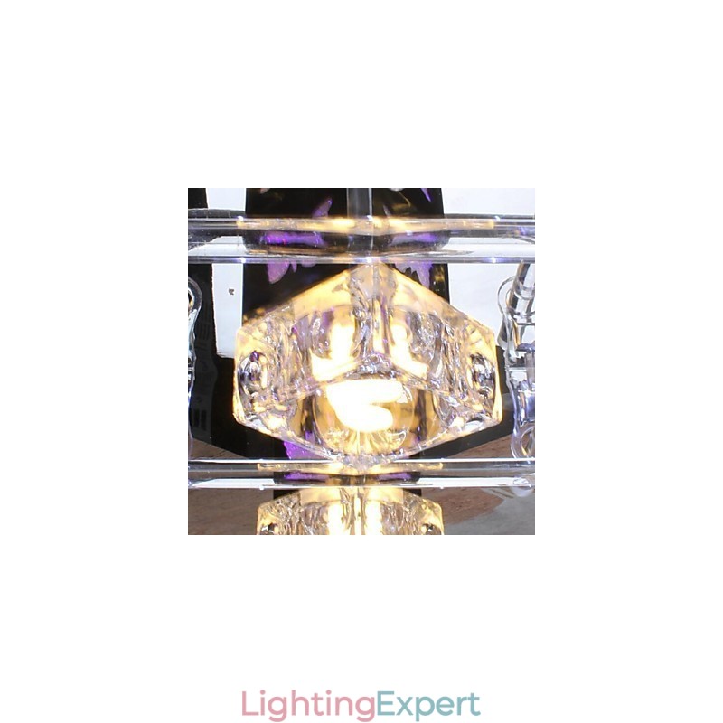 Modern Contemporary Crystal Glass Flush Mount