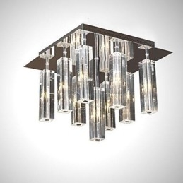 Modern Contemporary Crystal Chrome Metal Flush Mount