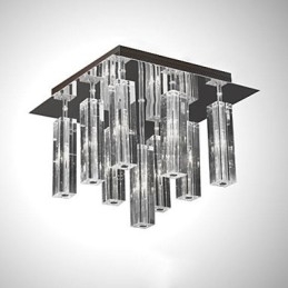 Modern Contemporary Crystal Chrome Metal Flush Mount