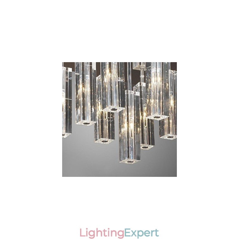 Modern Contemporary Crystal Chrome Metal Flush Mount