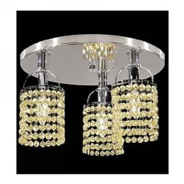 Modern Contemporary Crystal Electroplated Metal Chandelier Flush Mount