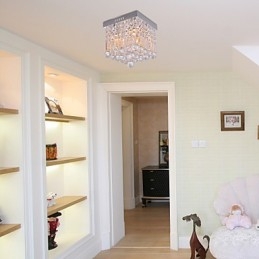Modern Contemporary Crystal Mini Style Flush Mount