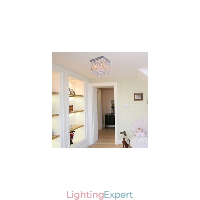 Modern Contemporary Crystal Mini Style Flush Mount