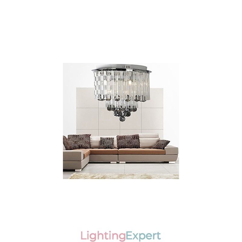 Crystal Semi Flush Mount with 8 Lights