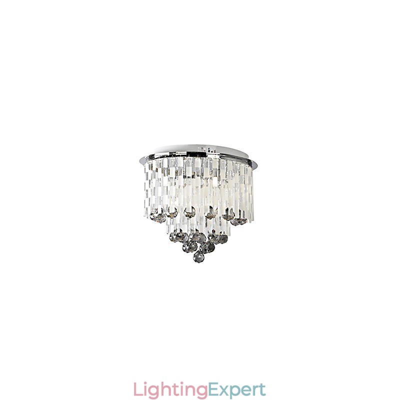 Crystal Semi Flush Mount with 8 Lights