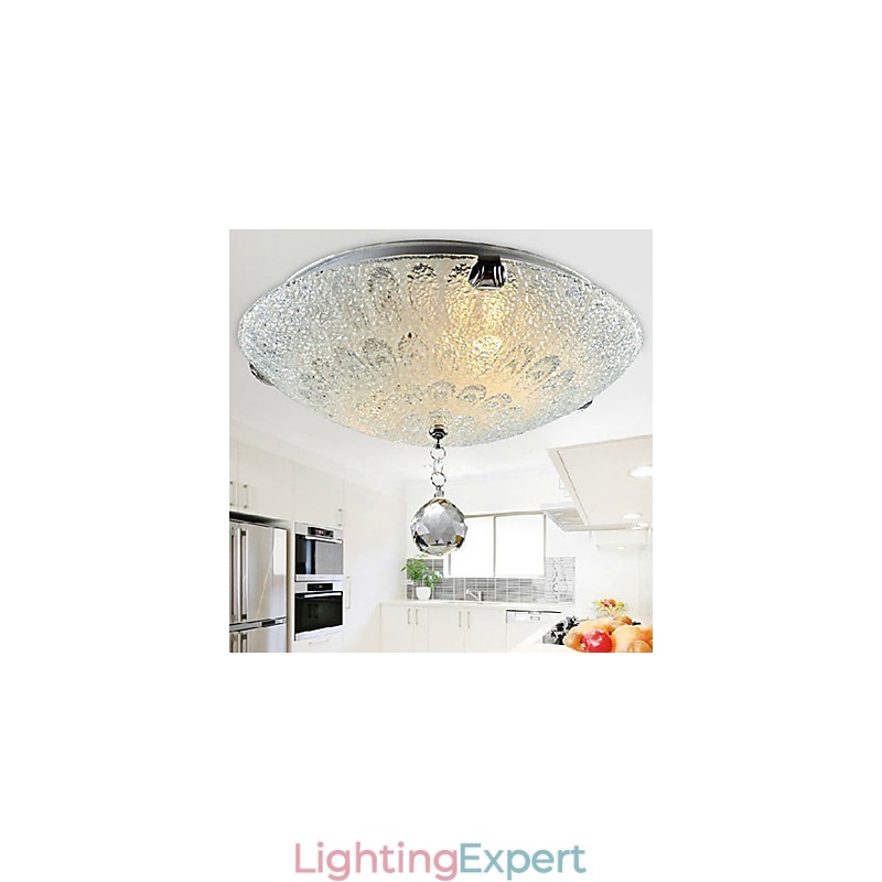 Modern Contemporary Crystal Nickel Flush Mount