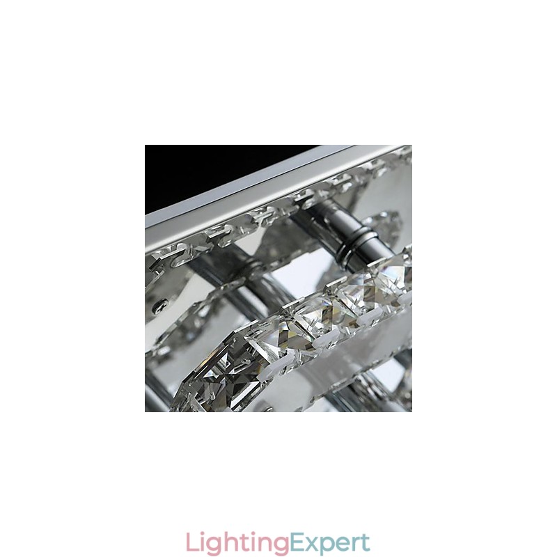 Modern Contemporary Crystal Chrome Metal Flush Mount