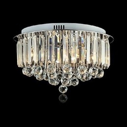 Modern Contemporary Traditional Classic Crystal Painting Metal Flush Mount Light