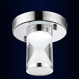 Modern Contemporary Chrome Metal Flush Mount Light