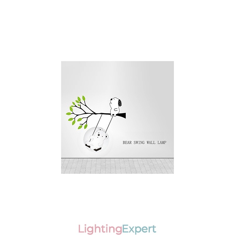 Little Bear High Temperature Resistant Plastic Light And Creative 3D Wall Paper Wall Lamp