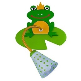 Contemporary Wood Children Wall Light with 1 Light in Frog Design