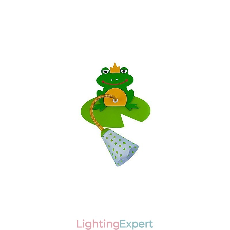 Contemporary Wood Children Wall Light with 1 Light in Frog Design