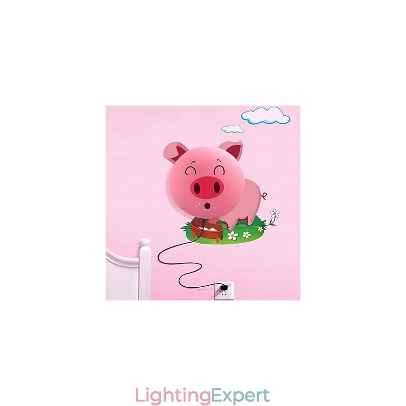 Wallpaper Wall Lamps Flower Face DIY Fun Atmosphere Nightlight Children Bedside lamp Decoration Pink Pig