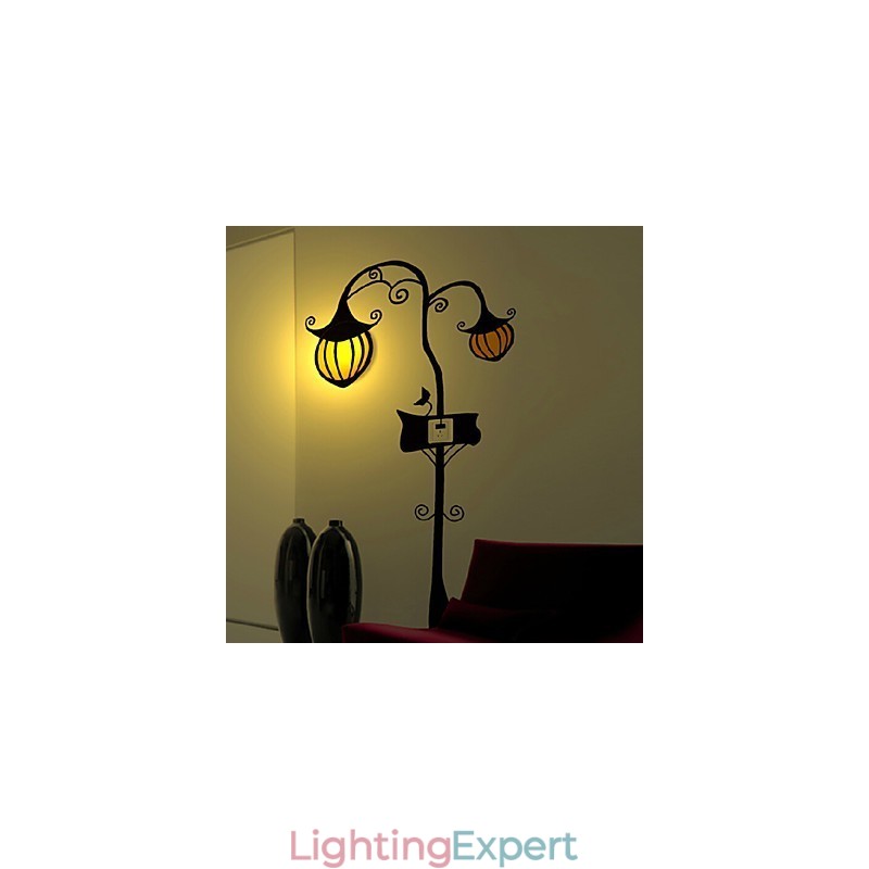 Pumpkin High Temperature Resistant Plastic Light And Creative 3D Wall Paper Wall Lamp