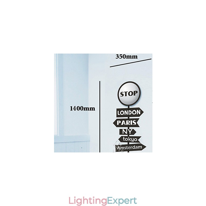 Stop Letter High Temperature Resistant Plastic Light And Creative 3D Wall Paper Wall Lamp
