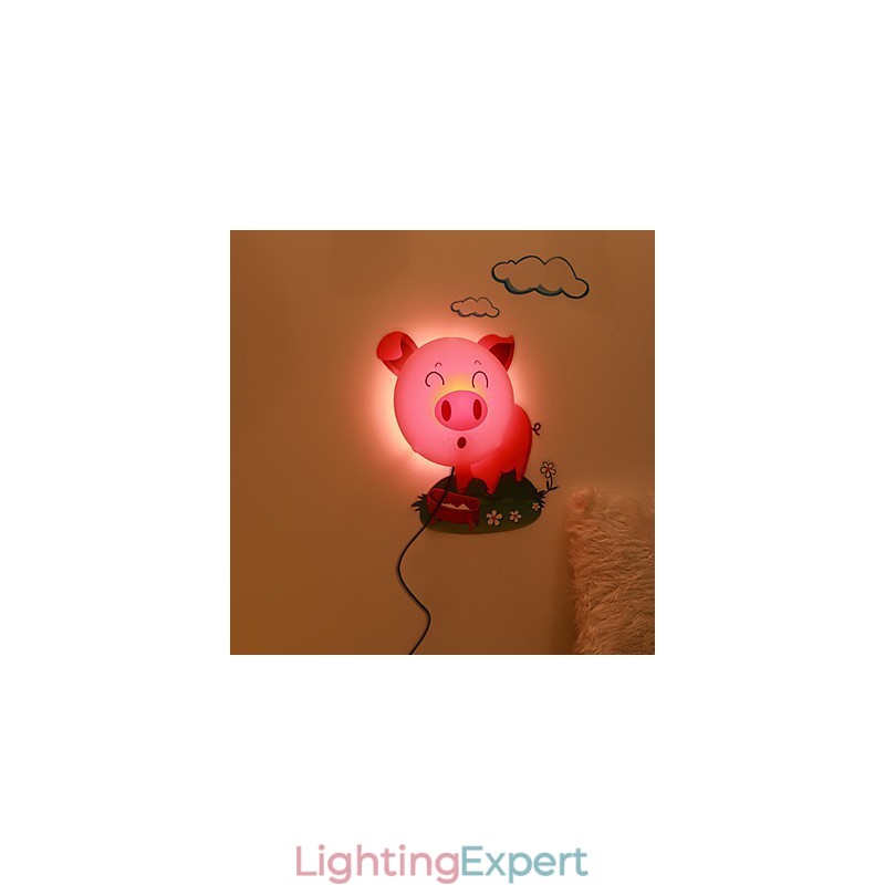Pig High Temperature Resistant Plastic Light And 10 C Can Remove Creative 3D Wall Paper Wall Lamp