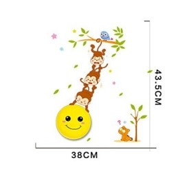 Wall stickers Monkeys light activated intelligent induction smetope adornment wall lamp