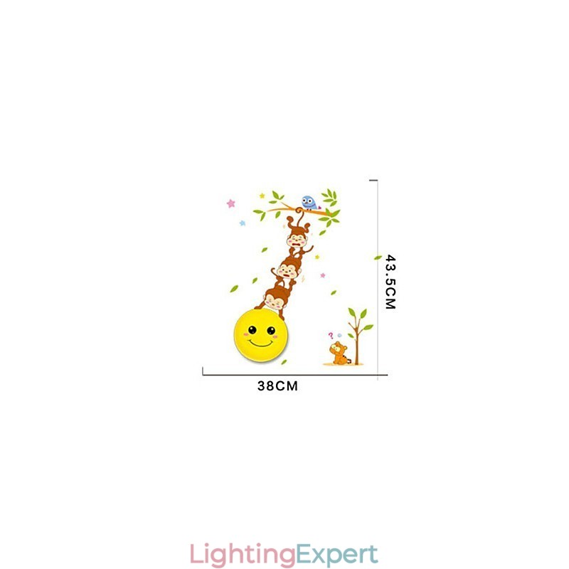 Wall stickers Monkeys light activated intelligent induction smetope adornment wall lamp